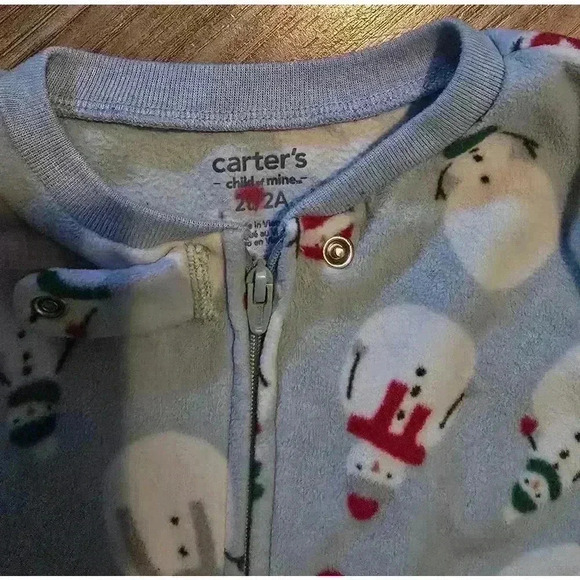 Boy's‎ Carter's Pajamas, 2T, Blue Snowman - Picture 3 of 3